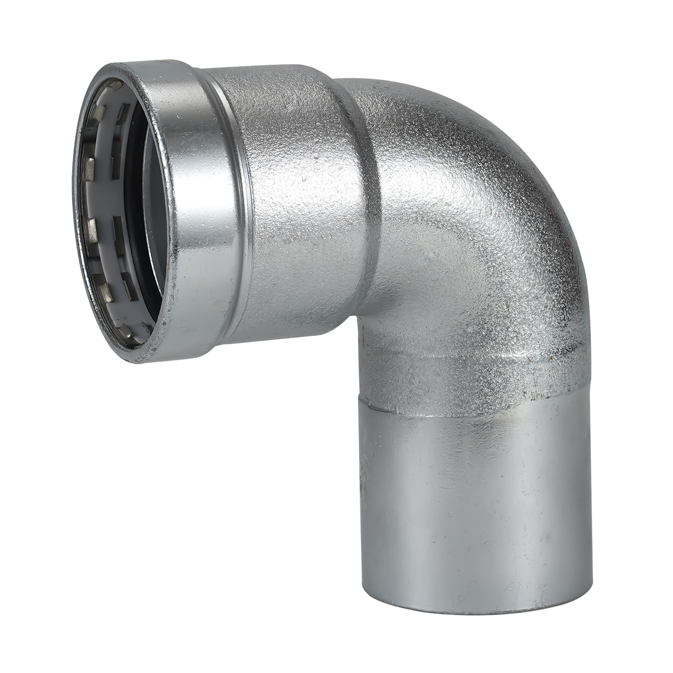 LC-Press Carbon steel Press fittings for thick-wall steel pipe, 90° Elbow with Plain End, 1-1/2x1-1/2 inch PxFTG