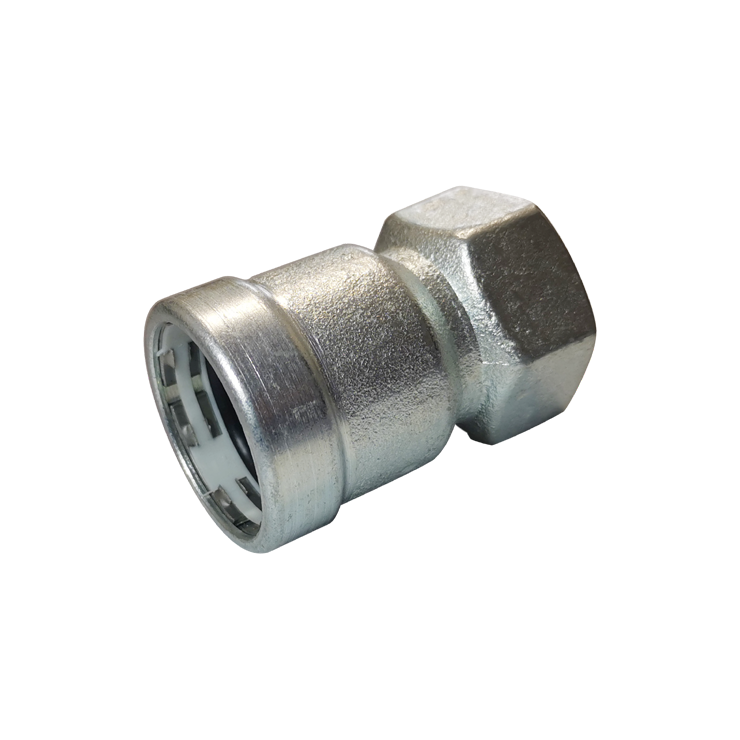 LC-Press Carbon steel Press fittings for thick-wall steel pipe, Female Adapter, 3/4x1/2 inch PxFPT