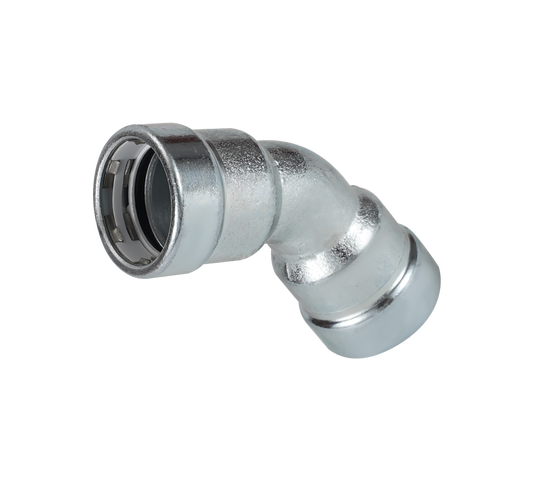 LC-Press Carbon steel Press fittings for thick-wall steel pipe, 45° Elbow, 1x1 inch PxP