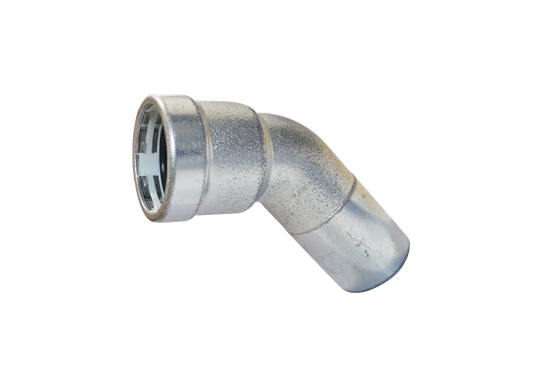 LC-Press Carbon steel Press fittings for thick-wall steel pipe, 45° Elbow with Plain End, 3/4x3/4 inch PxFTG